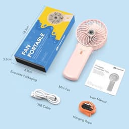 Mini Draagbare Ventilator met 4 Snelheden en 180° Opvouwbaar Ontwerp — thumbnail 1