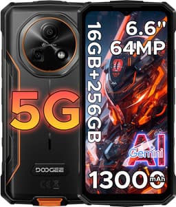 DOOGEE Fire 7 5G -Robuuste Smartphone-Outdoor Phone-16GB + 256GB/2TB- Android 15-6.6 inch HD+90Hz -13000mAh/18W -64MP+16MP AI Dual Camera-Construction Site Dedicated Phone-IP68 Waterproof-Dustproof-NFC-OTG-3 Card Slots — thumbnail 1