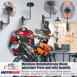 Premium Helmhouder voor Wandmontage - Aluminium Houder voor Helmen en Accessoires (Set van 2) — thumbnail 3