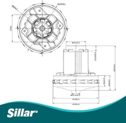 Sillar, stofzuigermotor 1200W - 2-turbine - vervanging - geschikt voor stofzuiger Karcher PUZZI NT WD Zelmer AEG Amica - 220V - 50/60Hz — thumbnail 5