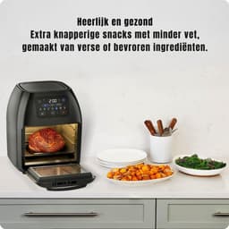 RVV® Airfryer xl - Airfryer xxl - Heteluchtfriteuse -10 Liter - XL familiemaat - Zwart- 31cm x 31cm x 38cm ‎ — thumbnail 7