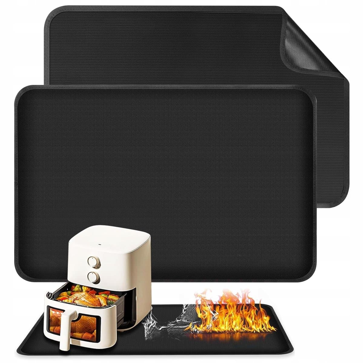 Airfryer Mat - Siliconen kookplaat beschermer - 60x40cm - Hittebestendig tot 560°C - Voor Airfryer, Oven & Barbecue - Makkelijk Schoon Te Maken & Anti-slip — afbeelding 1