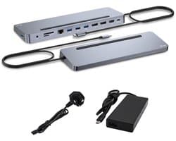 i-tec USB-C Metal Ergonomic 3x 4K Display Docking Station with Power Delivery 100 W + Universal Charger 100 W