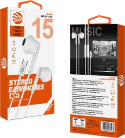 MG DS1450 Stereo Earphones - HiFi Type-C aansluiting - Wit - met draad — thumbnail 2