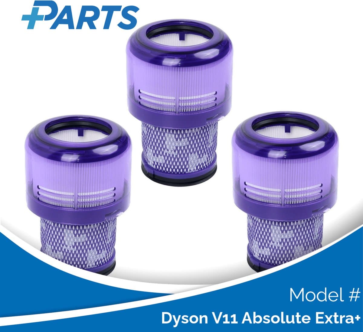 Dyson V11 Absolute Extra+ Filters (3 Stuks, Plus.Parts® alternatief voor 970013-02) — afbeelding 1