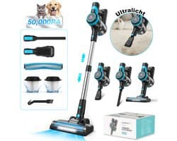 Grenintol Steelstofzuiger – Steelstofzuiger Draadloos – 50,000Pa / 300W Touchscreen en Anti – Klit Borstel – Draadloze Stofzuiger – Stofzuiger Draadloos 2200mAh Accu – 1,5L Stofbak - Geschikt Voor Tapijt, Harde Vloeren en Dierenhaar