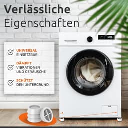 4 stuks - Trillingsdempers Wasmachine - Trillingsmat - Wasmachine dempers - Voetjes Droger - Demper - Anti Trillingsmat - Extra Dik - Wasmachine Verhoger - Pads - Anti Vibratie - Antislip Rubber - Voor Drogers, Vaatwassers, Antislip Voetjes - Wit — thumbnail 3