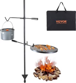 VEVOR Rotisserie Roterende Grill Staal 360 x 360 Mm Houtskoolgrill Dubbellaags Kookrooster Grillrek 6 Kg Laadvermogen 300 ℃ Vrijstaand Spit Gebraad BBQ Grillwagen Barbecue Buiten — thumbnail 1