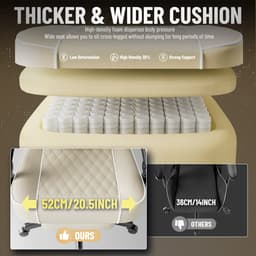 Soontrans-Beige-Gaming Stoel-met Inklapbare Voetensteun-Gamestoel Verstelbaar Rugleuning-Ergonomische Gaming Chair als Bureaustoel-Uitgerust Met Hoofdsteun en Lendensteun-PU-Leer-Computerstoel Gaming-Voor Volwassenen en Jongeren — thumbnail 10