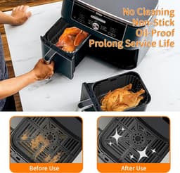 Dubbellagige Stapelbare XL-model SL400EU-accessoireset Voor Ninja-heteluchtfriteuse (2-delige Set), Siliconenvorm Voor Heteluchtfriteuse Met Twee Zones, Inhoud 7,6 L/9,5 L, Siliconen Bakvorm Voor Heteluchtfriteuse, Siliconen Bakplaat — thumbnail 5