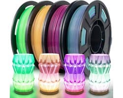 PETG 3D Printer Filament Gradiënt Kleurveranderend Doorshijnend - Set van 4 x 250g