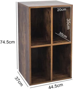 SNJY® Platenspeler Meubel - Platenspeler Kast - LP Houder - Platenhouder - 37D x 45B x 75H cm - Bruin — thumbnail 4