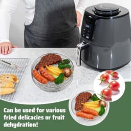 Stapbare Airfryer Roosterset RVS - 3 Lagen Bakrek voor Gelijkmatig Bakken en Drogen — thumbnail 5