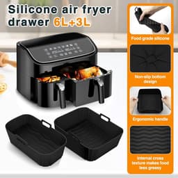 28 stuks Airfryer-accessoires, accessoireset Geschikt voor Philips Dual Basket Airfryer 3000/5000 serie (6 l/3 l), Dual Easy 5,2 l/3,1 l, siliconen vormen, grillrooster, bakvorm, keuken — thumbnail 7
