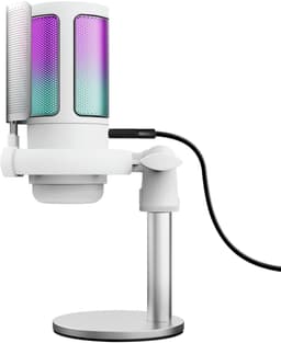 Trust GXT 238W Auron - USB Microfoon - Gaming en Streaming - Cardioïde - RGB Verlichting - Wit — thumbnail 1