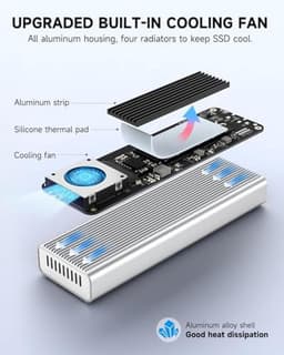 Externe harde schijf NVMe 2 TB - 3000 MB/s, Thunderbolt 3, USB-C, SSD M.2, Geïntegreerde koelventilator — thumbnail 5