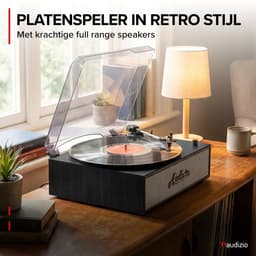 Retro platenspeler - Audizio Reno - Bluetooth platenspeler - LP speler met auto-stop - Zwart — thumbnail 2