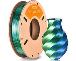 Silk PLA 3D Printer Filament 1.75mm Dubbelkleurig Blauw Groen 250g Spoel