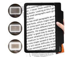 Vergrootglas met Helder Licht voor Lezen - 4x Vergroting en Groot Oppervlak voor Slechtzienden en Senioren