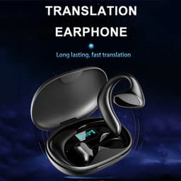 M8 vertaaloortjes, draadloze Bluetooth-vertaler, ondersteunt 144 talen | Directe vertaling | Slimme taalvertaler, zwart — thumbnail 2
