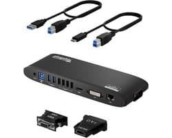 USB 3.0 Dual Monitor Dockingstation met HDMI, DVI, Gigabit Ethernet en 6 USB-poorten