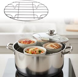 Ynkkvre – Ovenrooster – 4-pack ronde roestvrijstalen rekken 7/8/9/10 inch – stoomrek en bakrek – voor bakken, koken, stomen, wecken en liften van voedsel – geschikt voor airfryer en snelkookpan — thumbnail 6