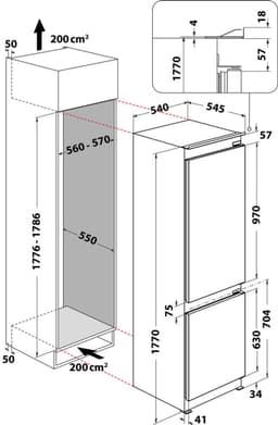 Whirlpool WHC18T571 |  Inbouw Koel-vriescombinatie | F — thumbnail 4