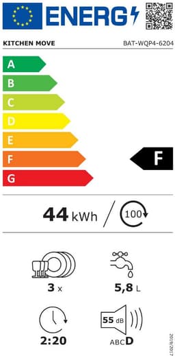 KitchenMove Mini Vaatwasser Wash Clean voor 3 couverts met waterreservoir en led-display — thumbnail 2