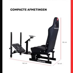 REBBLERS® PRO Premium Racing Cockpit - Race Simulator + Vloermat - Verstelbaar van Formula naar GT/Rally - Zwart — thumbnail 5
