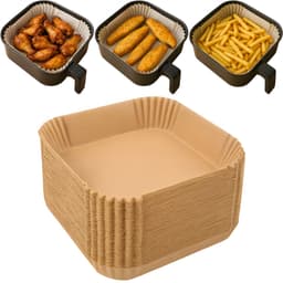 Papieren Inzetvellen voor Airfryer – 100 stuks – 20×20 cm — thumbnail 1