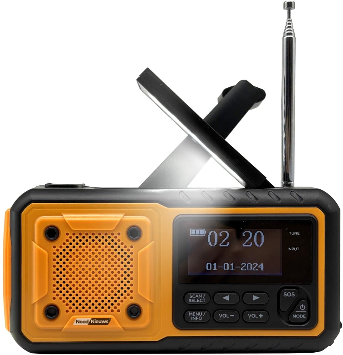 NoodNieuws Noodradio – AM/FM/SW – Zonnepaneel – 4000mAh Powerbank — afbeelding 1