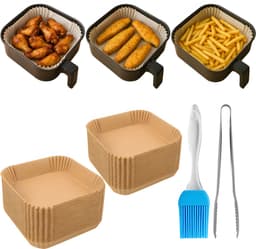 Papieren Inzetvellen voor Airfryer – 200 stuks + Accessoires (3-in-1 Set) — thumbnail 1