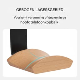 TuseRxln Koptelefoon Standaard - Headset Hanger - U-Vormige Hyperboloïde Steun Natuurlijk Berk En Aluminium - 1 - Thuis En Kantoor + Zwart — thumbnail 2