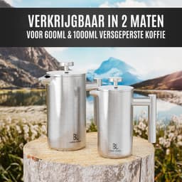 Bjørn Liebdhal Premium Cafetiére, Dubbelwandig, Roestvrij Staal, 1000 ml - French Press Koffiemaker - Geschikt Voor Koffie, Melkopschuimen & Thee — thumbnail 2