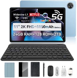 Blackview ZENO 10 Tablet - 5G AI Tablet - 24GB RAM - 128 GB ROM - 11 inch - 8800mAh - Met Toetsenbord(QWERTY), Beschermhoes, Muis, Stylus - Android 15 Tablet - Widevine L1 - GPS - Blauw — thumbnail 1