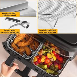 3 Stuks Airfryer Accessoires van Roestvrij Staal voor Gezond Koken — thumbnail 2