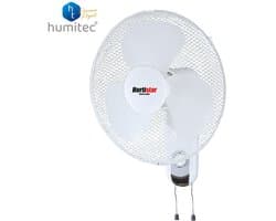 Muurventilator 40cm - 50W - Automatische Oscillatie - 3 Snelheden - Trekkoord - Wit - Hortistar — afbeelding 1