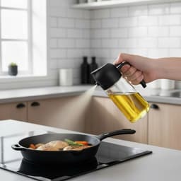 Flow Goods 2-in-1 Olijfolie Sprayer – Zwart - Olijfolie Fles met Giet- en Sprayfunctie - Navulbaar Olie Glas – 470 ML – Cooking Spray - BBQ Accesoires – Airfryer — thumbnail 3