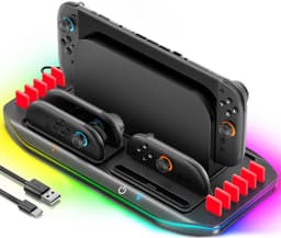 YONO Oplaadstation geschikt voor Nintendo Switch 2 en Joy-Con Controllers - Houder Game Cards - Accessoires - Oplader — thumbnail 1