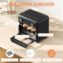 Homcom Air Fryer Oven-Roestvrij staal, gehard glas-32L x 27,2B x 29,8H cm-Zwart — thumbnail 3