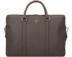 GUESS business tas met laptopvak Milano Laptop Bag Brown Shitake Taupe