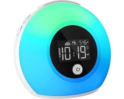 Bluetooth Wekker-Kinderkamer Mini Wireless Speaker-Draadloze Bluetooth Luidspreker-Met Muziek-Dimbaar Nachtlampje-Kleurverandering-Deep Sleeper Alarm-Waterdichte Stereo Sound-Bass-LED Licht-Met Handvat-Draagbare Speaker-Voor Feesten-Buiten-Kamperen