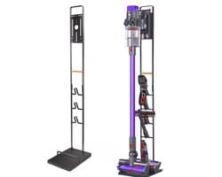 Steelstofzuiger Standaard - Geschikt voor Dyson V7/V8/V10/V11/V15 - Vrijstaand - Met accessoirehouders - RVS