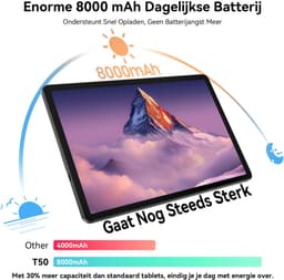 TABWEE Tablet - T50 Tablet - 24GB RAM - 128GB ROM - Android 16 - 11 inch - 8000mAh - WIFI Tablet - OTG - Grijs — thumbnail 4