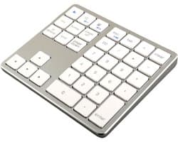 Numeriek toetsenbord - Bluetooth numeriek toetsenbord - Draadloos numeriek toetsenbord - Numeriek toetsenbord met 35 toetsen - Toetsenbord - Compatibel met meerdere systemen - Geschikt voor iPad, Mac, tablets, telefoons en laptops - Zilver, wit