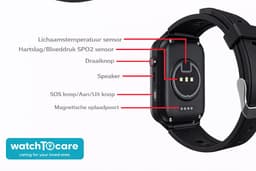 WatchToCare Pulse GPS Alarmhorloge Senioren | Camera | Valdetectie | 3-4 Dagen Accu | Discreet Design | Zonder Abonnement | Zwart — thumbnail 2