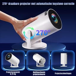Quvo® Draagbare beamer - Beamer - Projector - Mini Beamer - Wit - 13cm x 16cm x 18cm — thumbnail 5