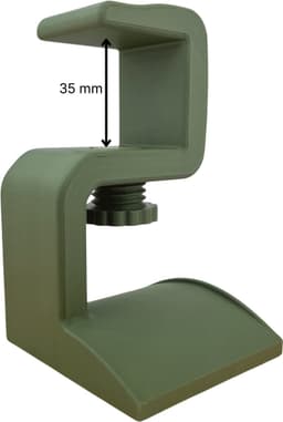 Koptelefoonhouder met Bureaubladklem (10–35 mm) – Donkergroen – Onder Bureau – Duurzaam PLA — thumbnail 3