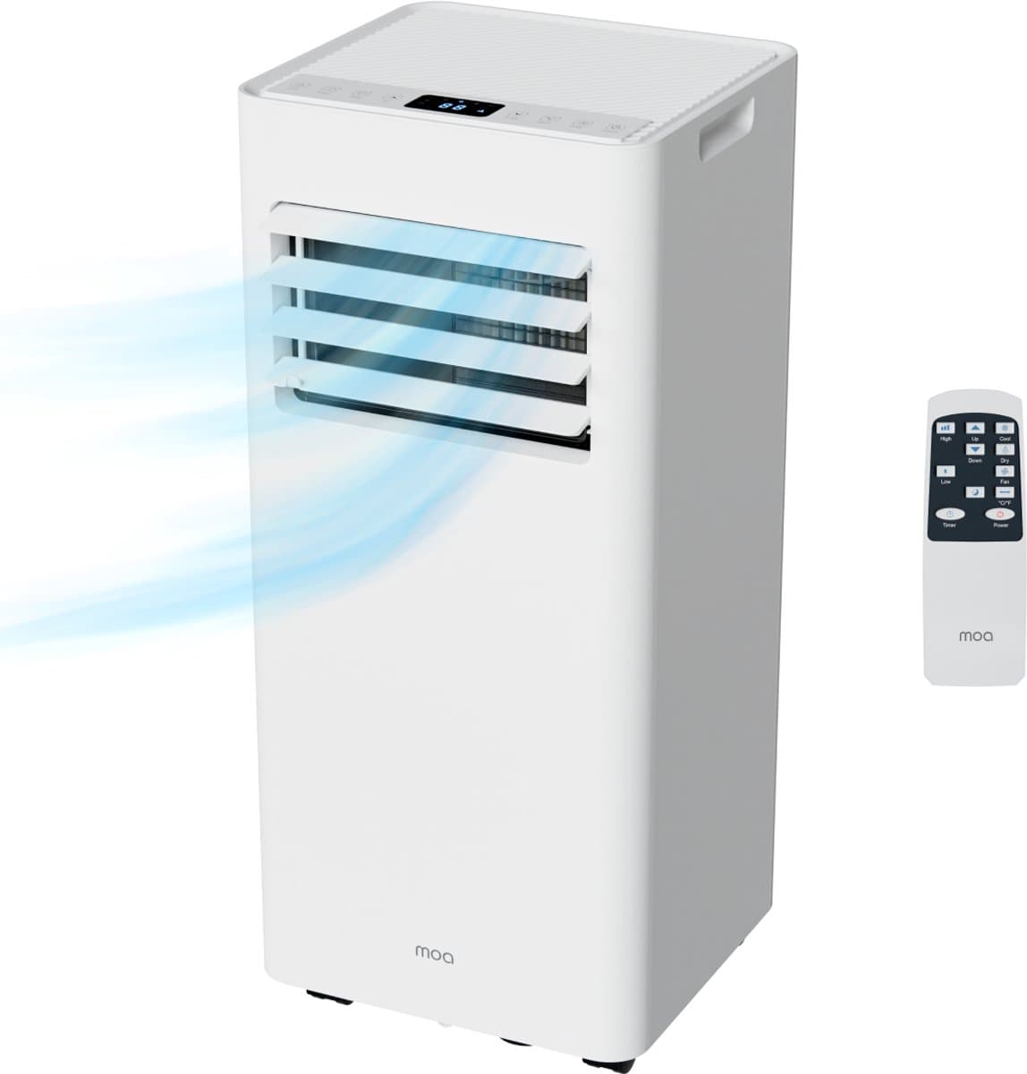 MOA Mobiele Airco - 7.000 BTU - 3-in-1 - Met Afstandbediening - Tot 22m² - Airconditioner met Ontvochtigingsfunctie - Raamafdichtingskit - Wit — afbeelding 1