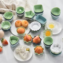 Taartvormpjes - 8*5*3 cm - Set van 24 - Siliconen taartvormpjes - Bakvormen - Antiaanbaklaag - Geschikt voor het maken van muffins, taarten, gebak en pudding - Herbruikbare muffinvormpjes - Geschikt voor ovens en airfryers - Rechthoek — thumbnail 7